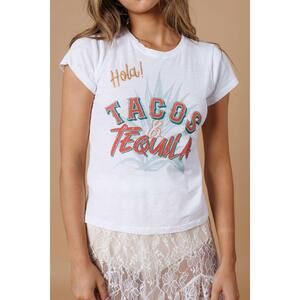 NEW ALL US tacos & tequila babe tee in white